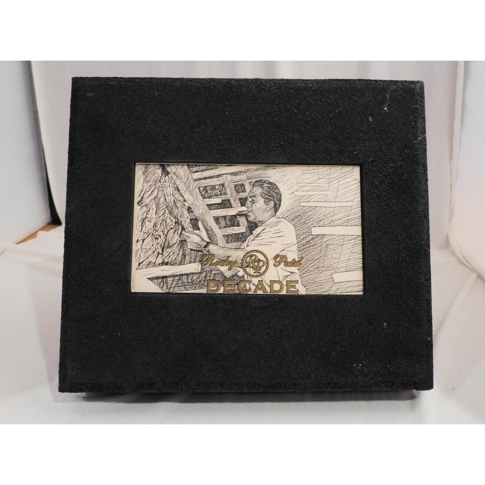 ROCKY PATEL DECADE ROBUSTO BLACK TEXTURED WOODEN EMPTY CIGAR BOX